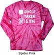 Mens Fitness Shirt Single Taken Gym Long Sleeve Tie Dye Tee T-shirt