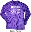Mens Fitness Shirt Single Taken Gym Long Sleeve Tie Dye Tee T-shirt