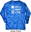 Mens Fitness Shirt Single Taken Gym Long Sleeve Tie Dye Tee T-shirt
