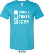 Mens Fitness Shirt Single Taken Gym Tri Blend V-neck Tee T-Shirt