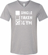Mens Fitness Shirt Single Taken Gym Tri Blend V-neck Tee T-Shirt