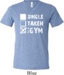 Mens Fitness Shirt Single Taken Gym Tri Blend V-neck Tee T-Shirt