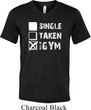 Mens Fitness Shirt Single Taken Gym Tri Blend V-neck Tee T-Shirt