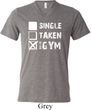 Mens Fitness Shirt Single Taken Gym Tri Blend V-neck Tee T-Shirt
