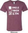 Mens Fitness Shirt Single Taken Gym Tri Blend V-neck Tee T-Shirt