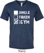 Mens Fitness Shirt Single Taken Gym Tri Blend V-neck Tee T-Shirt