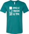 Mens Fitness Shirt Single Taken Gym Tri Blend V-neck Tee T-Shirt