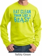 Mens Fitness Sweatshirt Eat Clean Train Like a Beast Sweat Shirt