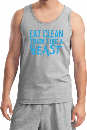 Mens Fitness Tanktop Eat Clean Train Like a Beast Tank Top