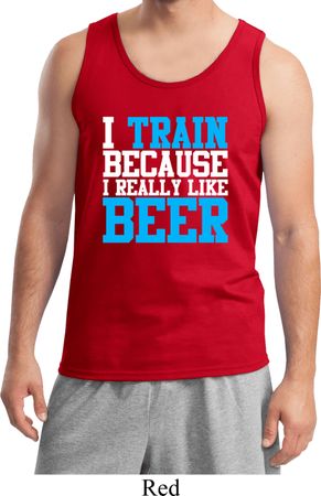 Mens Fitness Tanktop I Train For Beer Tank Top