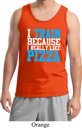 Mens Fitness Tanktop I Train For Pizza Tank Top