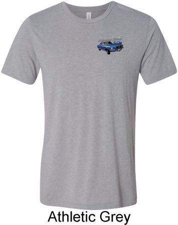 Mens Ford American Muscle 1967 Mustang Pocket Print Tri Blend Crewneck
