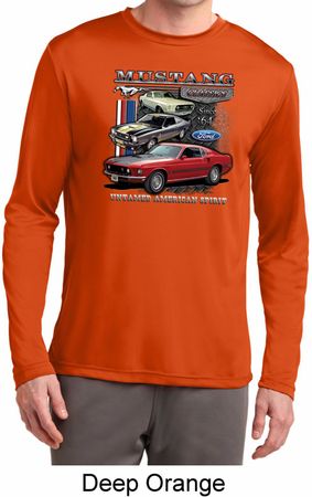 Mens Ford Classic Mustangs Untamed Dry Wicking Long Sleeve