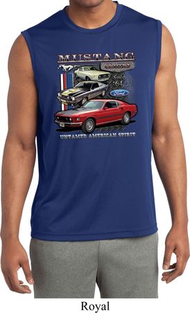 Mens Ford Classic Mustangs Untamed Dry Wicking Sleeveless Shirt