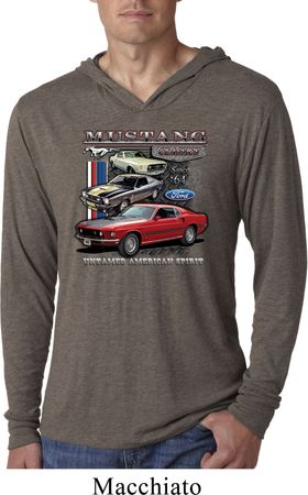 Mens Ford Classic Mustangs Untamed Lightweight Hoodie Tee