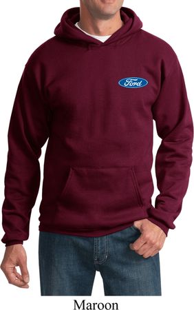 Mens Ford Hoodie Ford Oval Pocket Print Hoody
