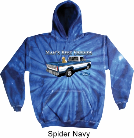 Mens Ford Hoodie Mans Best Friend Tie Dye Hoody