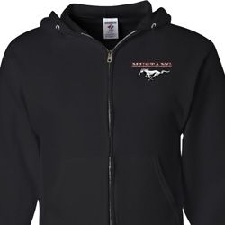Mens Ford Mustang Pocket Print Full Zip Hoodie Mens Ford Mustang Pocket Print Full Zip Hoodie