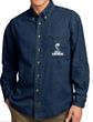 Mens Ford Mustang Shelby Cobra Denim Shirt - Ink Blue