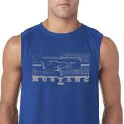 Mens Ford Mustang Shirt Honeycomb Grille Sleeveless Tee T-Shirt