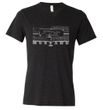 Mens Ford Mustang Shirt Honeycomb Grille Tri Blend V-neck Tee T-Shirt