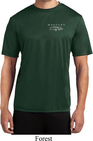 Mens Ford Mustang with Grill Pocket Print Moisture Wicking Shirt
