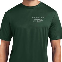 Mens Ford Mustang with Grill Pocket Print Moisture Wicking Shirt Mens Ford Mustang with Grill Pocket Print Moisture Wicking Shirt