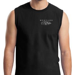 Mens Ford Mustang with Grill Pocket Print Muscle Shirt Mens Ford Mustang with Grill Pocket Print Muscle Shirt