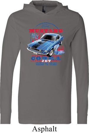 Mens Ford Shirt 1968 Cobra Jet Lightweight Hoodie Tee
