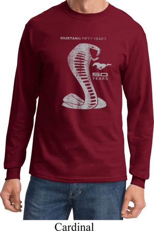 Mens Ford Shirt 50 Years Cobra Long Sleeve Tee T-Shirt