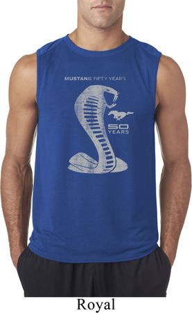 Mens Ford Shirt 50 Years Cobra Sleeveless Tee T-Shirt