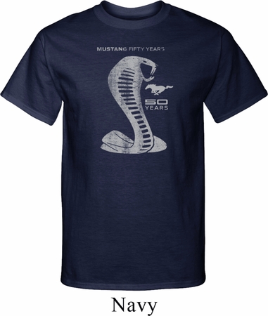 Mens Ford Shirt 50 Years Cobra Tall Tee T-Shirt