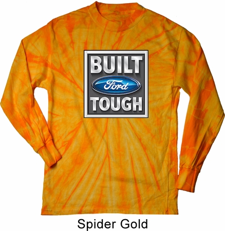 Mens Ford Shirt Built Ford Tough Long Sleeve Tie Dye Tee T-shirt