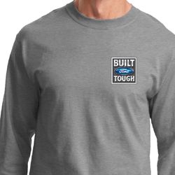 Mens Ford Shirt Built Ford Tough Pocket Print Long Sleeve Tee T-Shirt