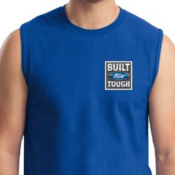 Mens Ford Shirt Built Ford Tough Pocket Print Muscle Tee T-Shirt