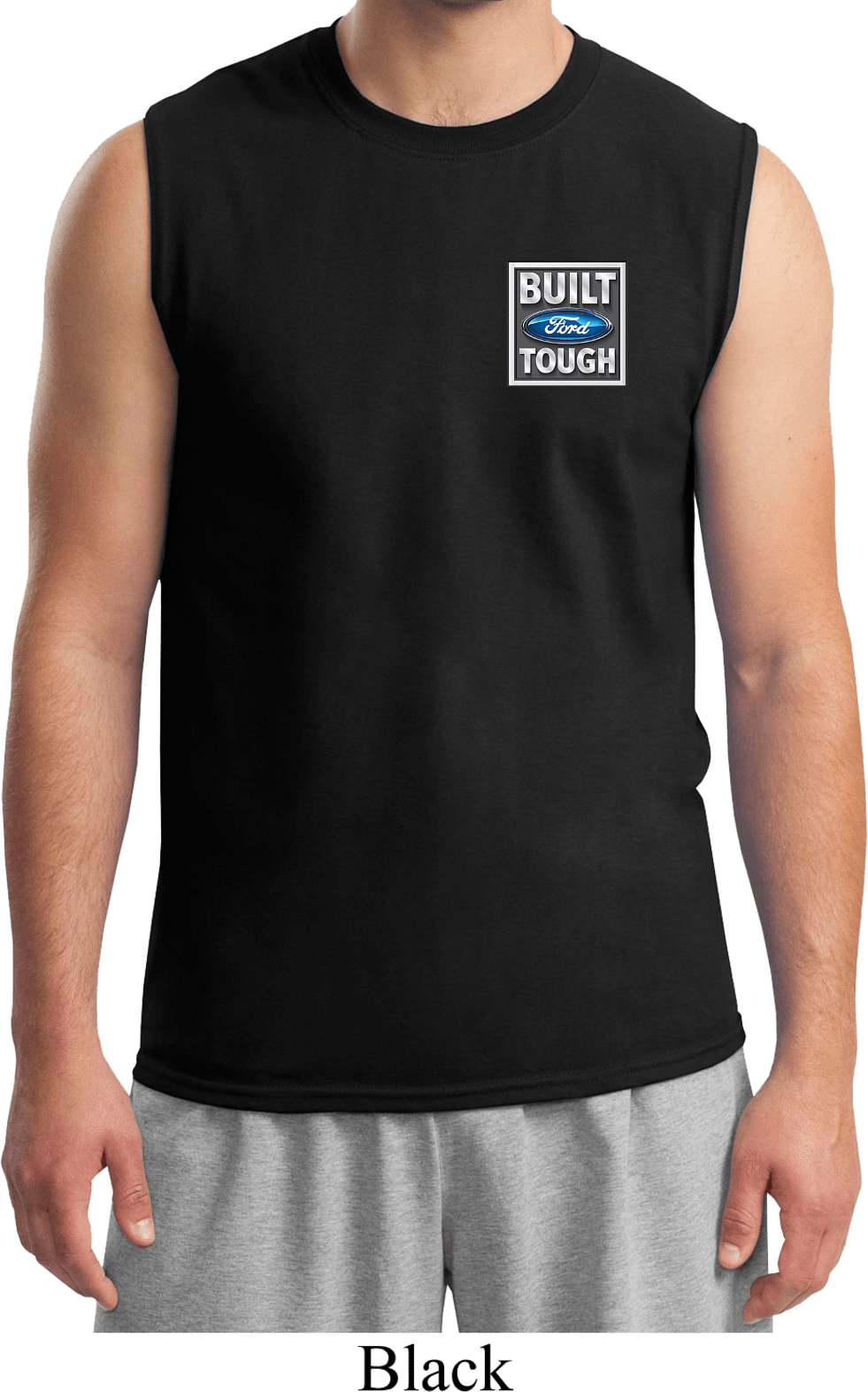 thumbnail image 2 of Ford Built Tough Official T-Shirt – Gray – 100% Cotton Short Sleeve – Men's 2 of 6