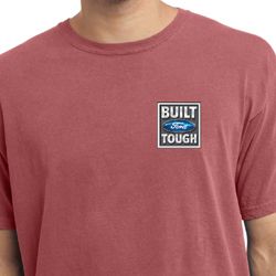 Mens Ford Shirt Built Ford Tough Pocket Print Pigment Dyed Tee T-Shirt