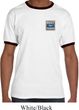 Mens Ford Shirt Built Ford Tough Pocket Print Ringer Tee T-Shirt