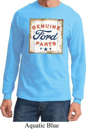 Mens Ford Shirt Distressed Genuine Ford Parts Long Sleeve Tee T-Shirt