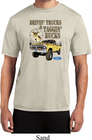 Mens Ford Shirt Driving and Tagging Bucks Moisture Wicking Shirt