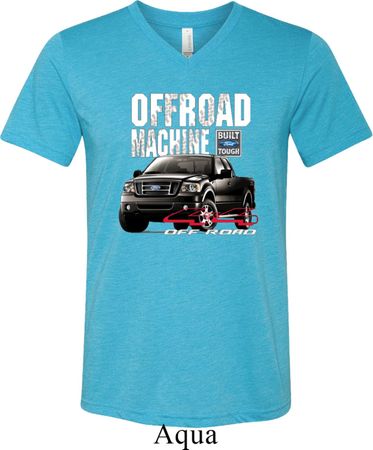 Mens Ford Shirt F-150 4X4 Off Road Machine Tri Blend V-neck Shirt
