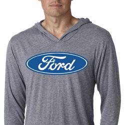 Mens Ford Shirt Ford Oval Lightweight Hoodie Tee T-Shirt