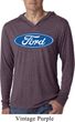 Mens Ford Shirt Ford Oval Lightweight Hoodie Tee T-Shirt