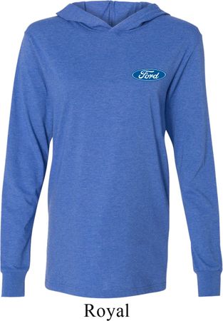 Mens Ford Shirt Ford Oval Pocket Print Lightweight Hoodie Tee