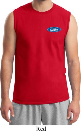 Mens Ford Shirt Ford Oval Pocket Print Muscle Tee T-Shirt
