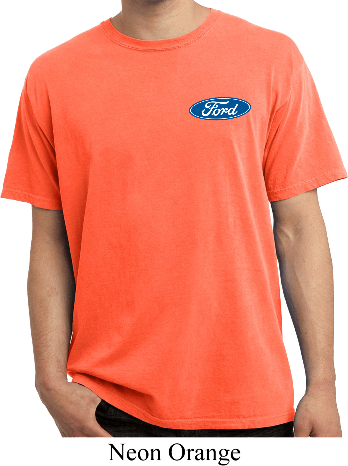 Mens Ford Shirt Ford Oval Pocket Print Pigment Dyed Tee T-Shirt