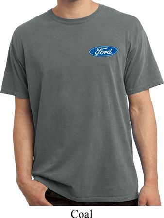Mens Ford Shirt Ford Oval Pocket Print Pigment Dyed Tee T-Shirt