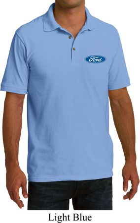 Mens Ford Shirt Ford Oval Pocket Print Pique Polo