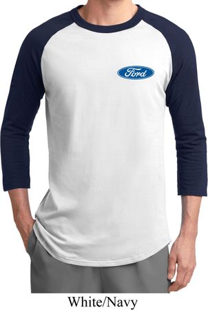 Mens Ford Shirt Ford Oval Pocket Print Raglan Tee T-Shirt