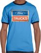 Mens Ford Shirt Ford Trucks Logo Ringer Tee T-Shirt